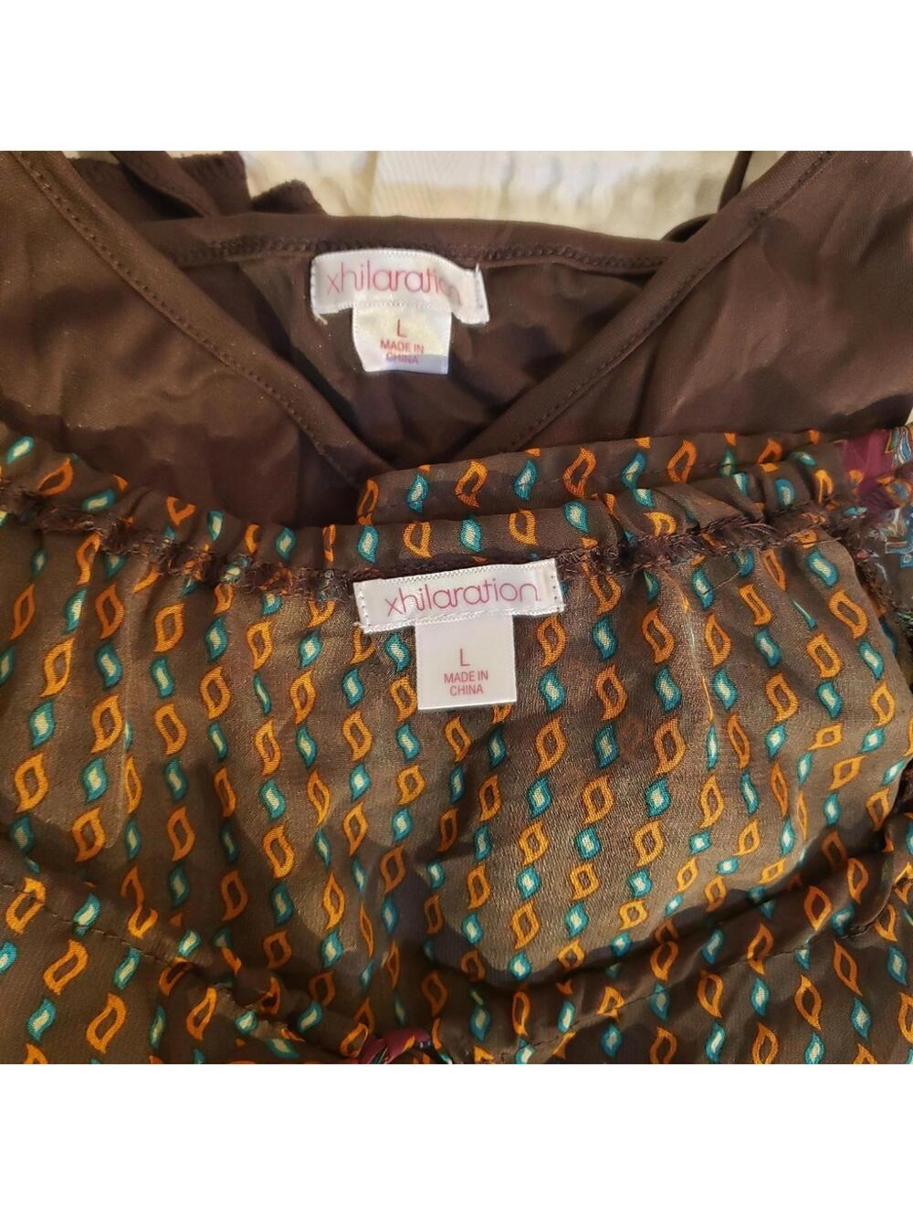 Xhilaration tunic / Brown and multi-colored print. - Picture 3 of 6
